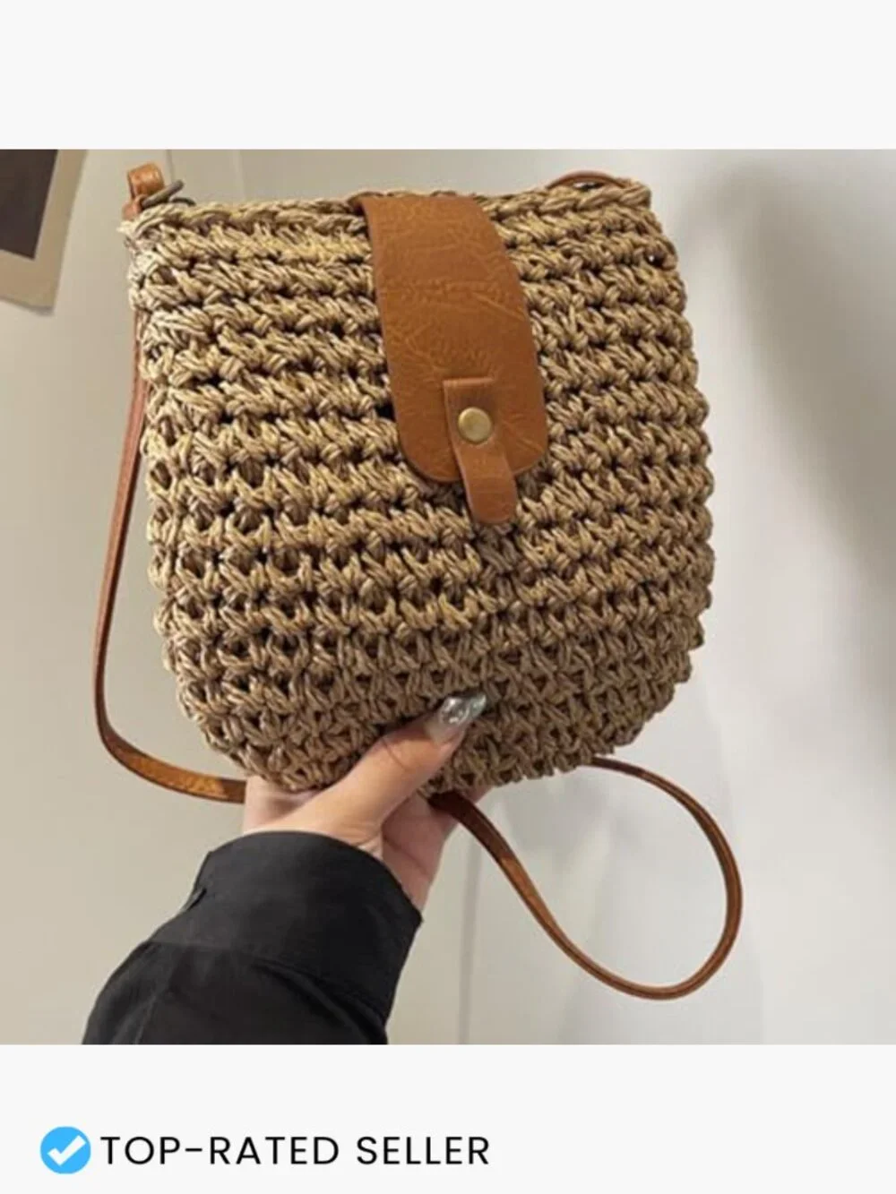 Straw Beach Bag Woven Purse Small Handbag Shoulder Crossbody Hobo Y2K Summer